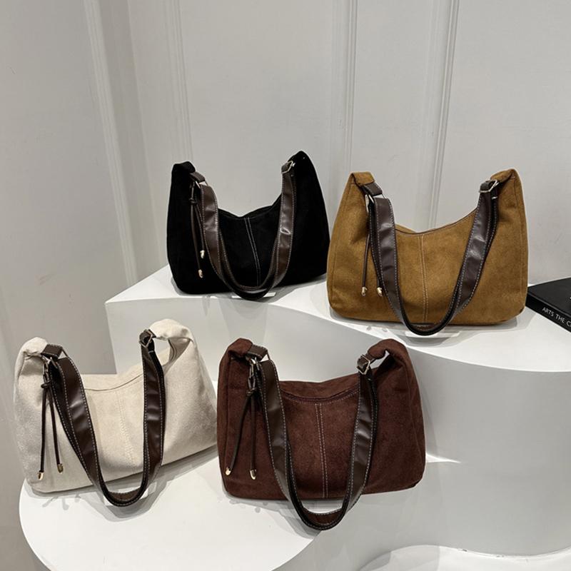 Vintageinspirert Tote-veske med stor kapasitet for kvinner, avslappet ensfarget matt skinn, skulder- og crossbody-veske