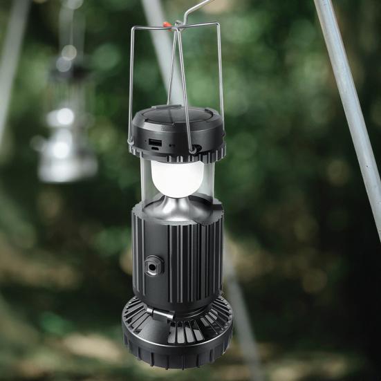 Solar Camping Light with Fan Super Bright High Lumens Compact