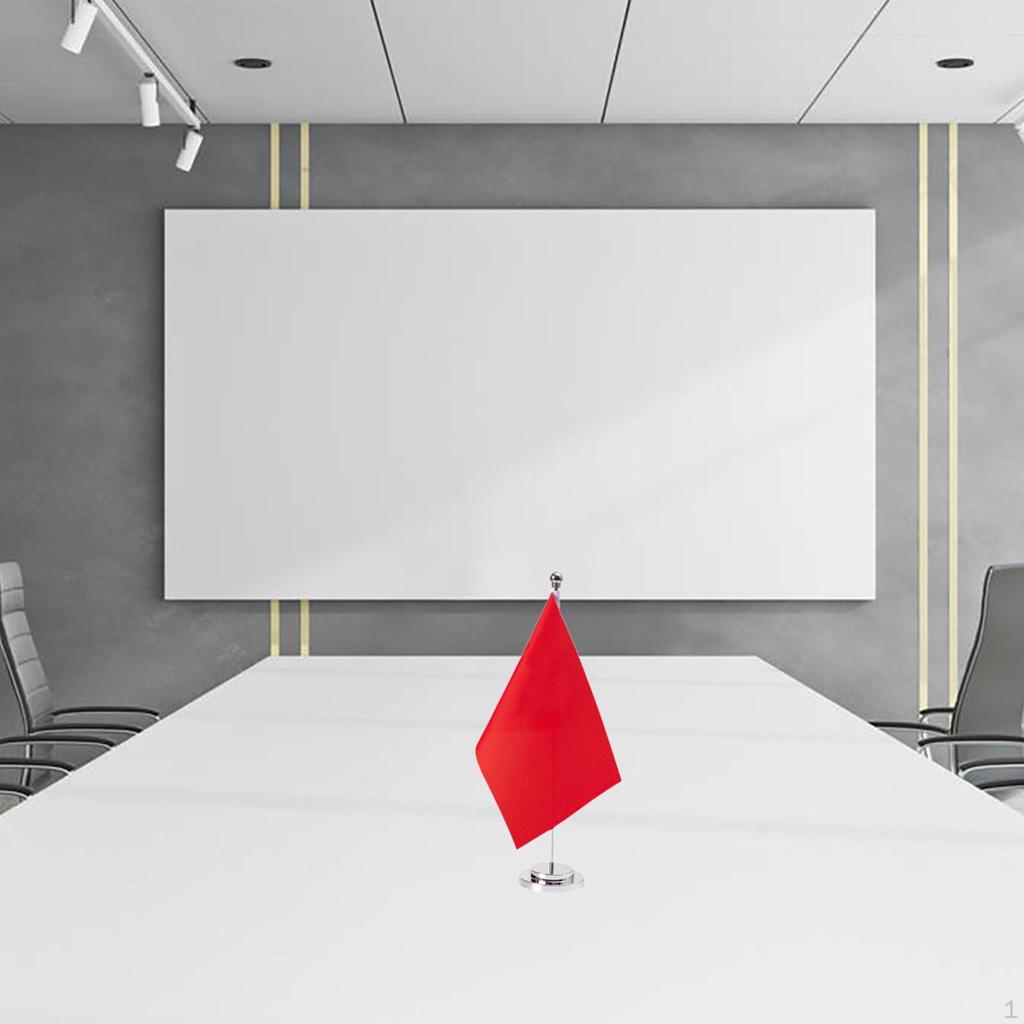 Desktop Flag Holder Office Tabletop Stand for Indoor Flagpole Desk with Ball
