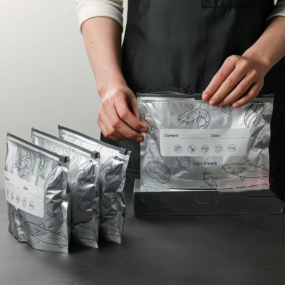 10pcs Self Seal Fresh-keeping Bags Aluminum Foil Food Storage Bag Packaging Bag Fruit