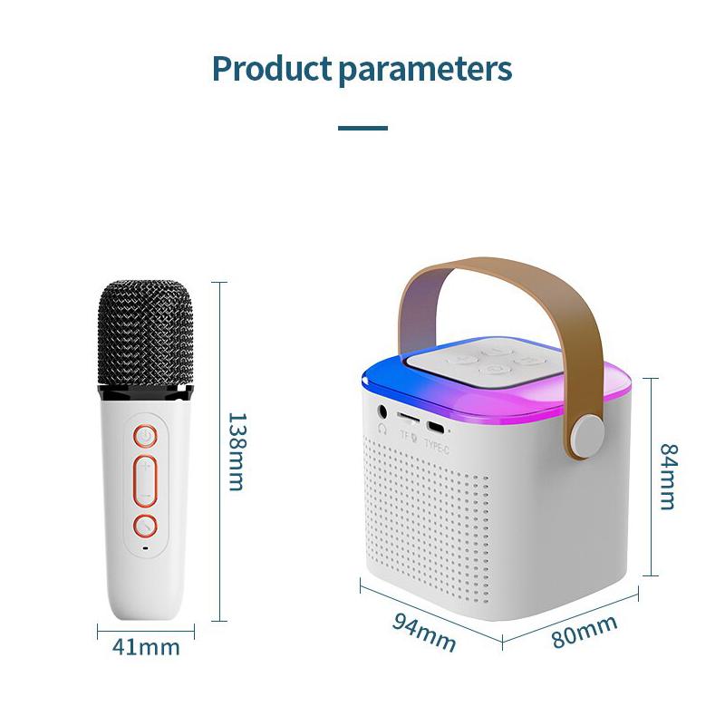 Y1 Wireless Dual Microphones Karaoke Machine KTV DSP System Bluetooth 5.3 PA Speaker HIFI Stereo Surround RGB Colorful LED Lights