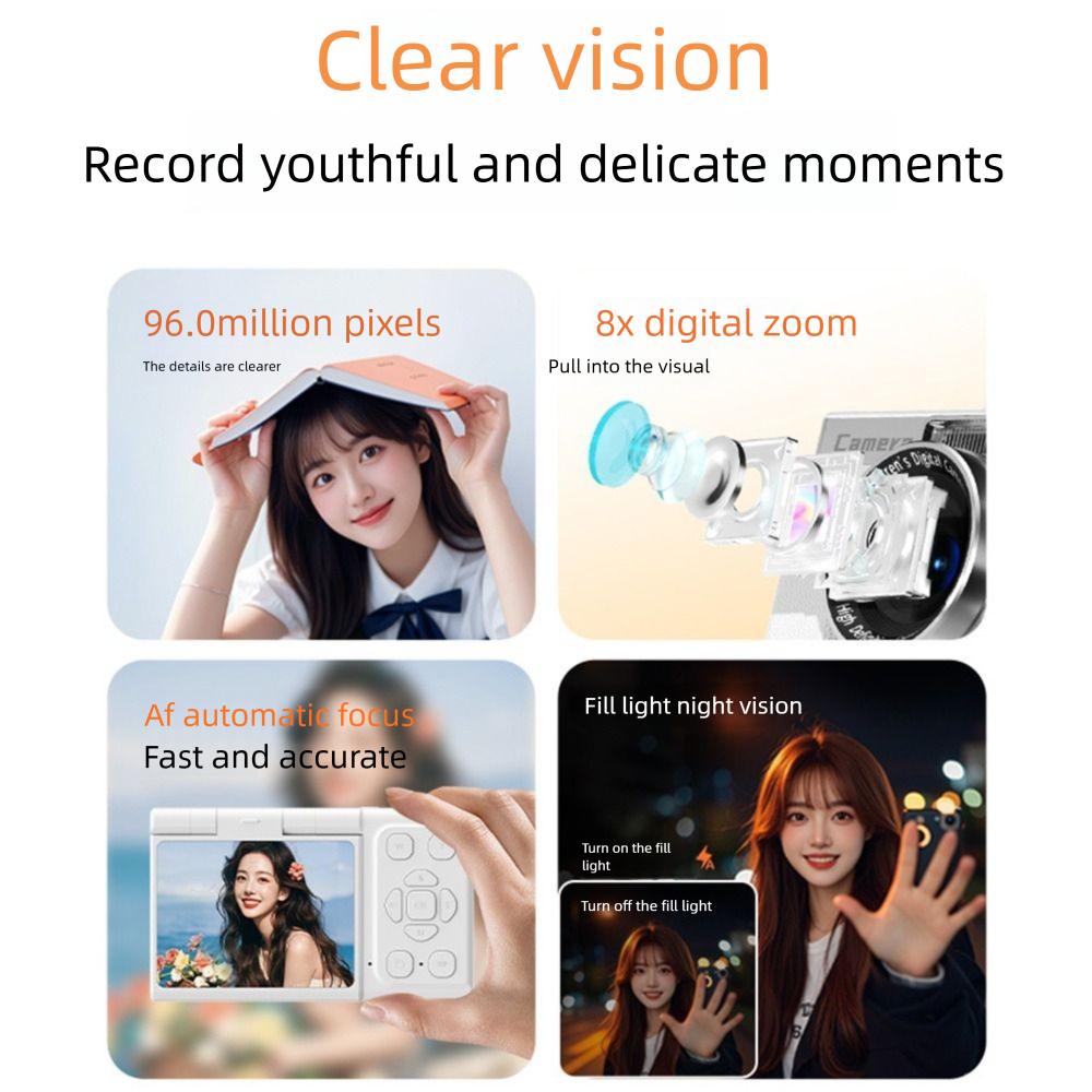 8x Zoom 1080P HD Digital Camera 2.4' Screen Entry-Level CCD Camera  Photography