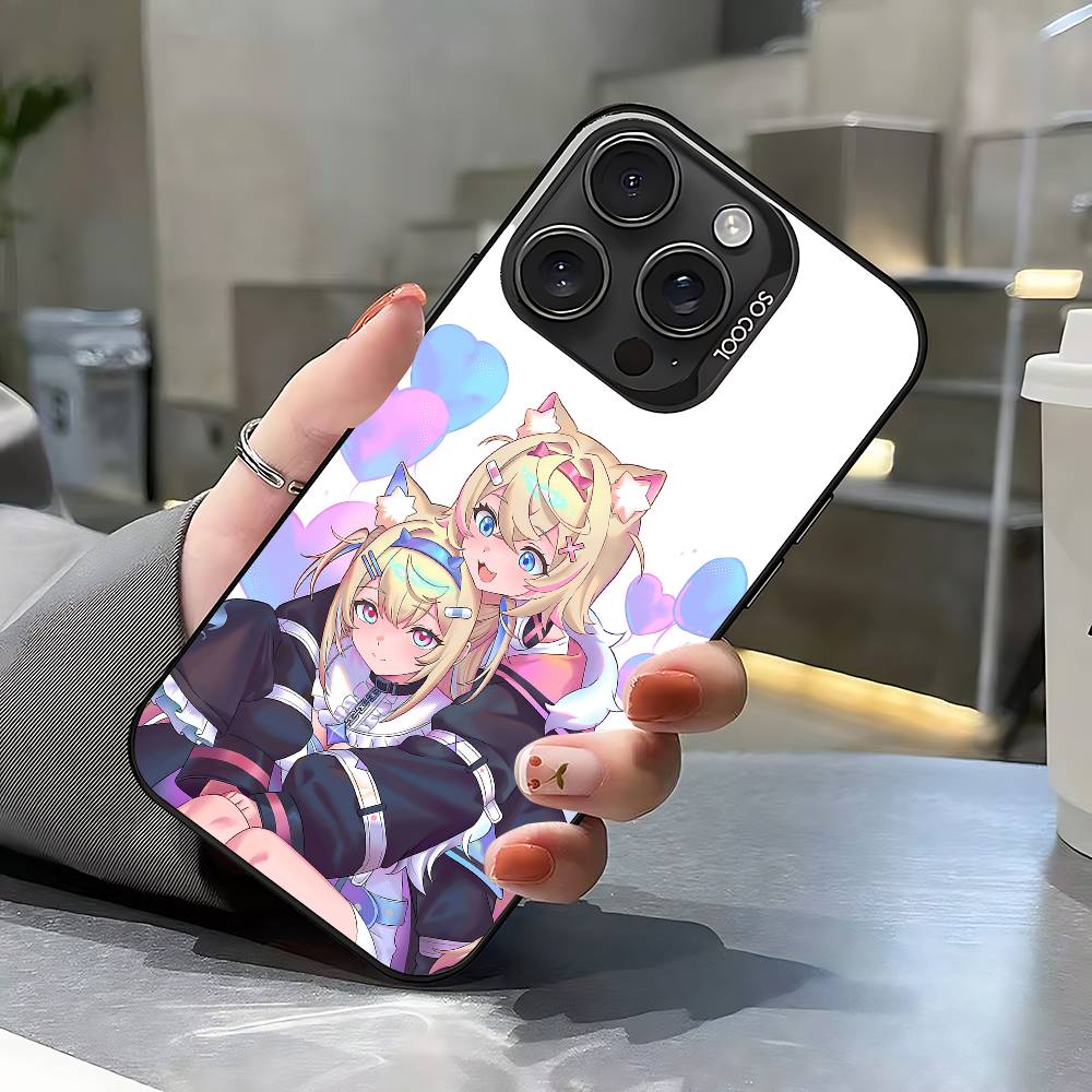 Cartoon F-FUWAMOCO Phone Case For IPhone 17 16 15 14 13 12 11 Pro Max Plus Color Shockproof Back Silver Cover