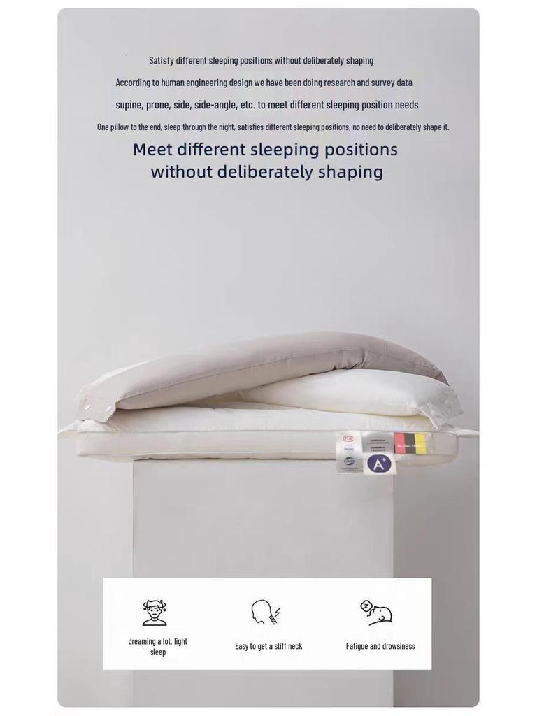 All-Cotton Neck & Ear Protection Pillow for Adults - Soft & Firm Support for Side Sleepers