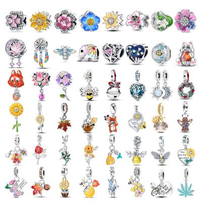 Original Flower Bee Series Bead Maple Honey Charm Bracelet 3MM Snake Chain Women Exquisite Jewelry