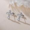 Teamer Cross Stud Earrings For Men Women Stainless Steel Gold Color Minimalist Jewelry Ear Accessories Birthday Gift 2026 New
