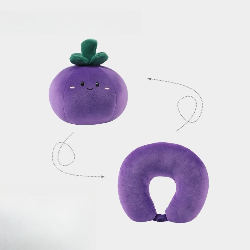 Cute Cartoon U Shaped Pillow Two In One Deformable Foam Particle Neck Support for Office Nap Toy Throw Pillow Playful Comfort