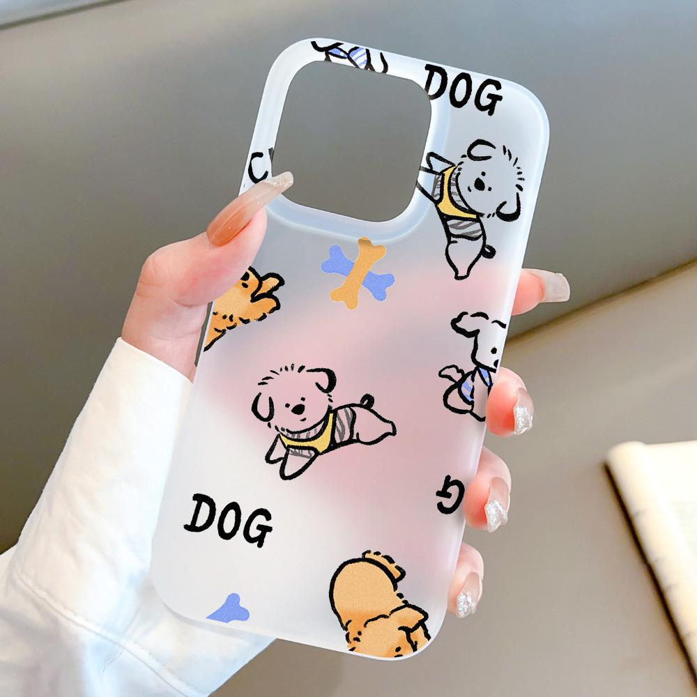 Mobile Phone Cases for iPhone 11 13 15 Pro Max 12 14 Pro Max Case iPhone 16 15 Plus 13 Pro 12 Frosted Texture Painted Cartoon Flowers