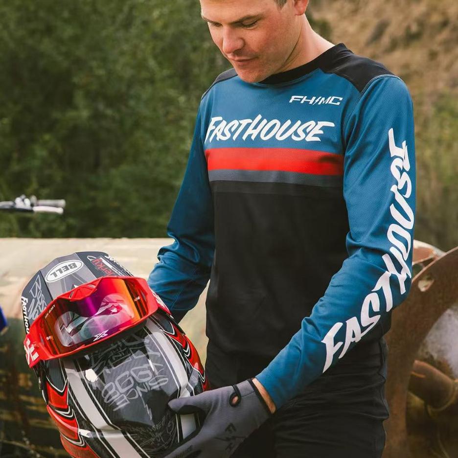 Fsathouses Motorcycle Jersey Motorcycle Jersey Jersey Mountain Bike Off-Road Bike Jersey Speed-Down Jersey Quick-Drying Jersey S