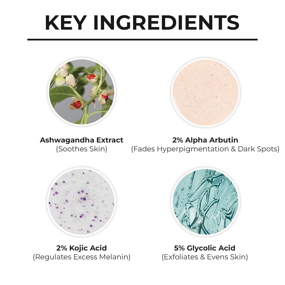 Dr. Sheth's Ashwagandha & Alpha Arbutin Serum Cream 30G For Dark Spots & Even Skin Tone