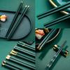 5 Pairs Reusable Non-slip High-temperature Tableware Chopsticks Sushi Noodles Eating Sticks Alloy Chopsticks