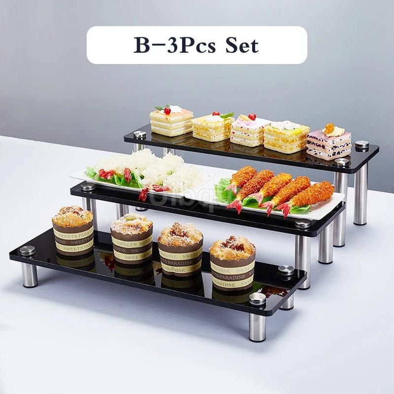 Buffet Multi layer snack seat cake display Acrylic sushi rack Wedding banquet snack Acrylic three-layer dessert rack resin molds