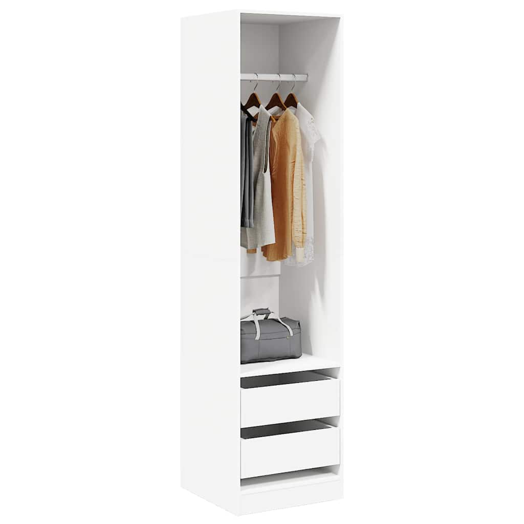 vidaXL Kleiderschrank mit Schubladen Weiß 50x50x200 cm Holzwerkstoff