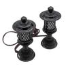 Pair of Kiku-style Lanterns, Black, 16.5cm, Shinto Lantern, Plug-in Type, Plastic