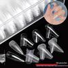 Frosted Trapezoid & Water Drop Almond Nail Extensions - No File Needed, Full and Half Cover. Perfect for Salons.
