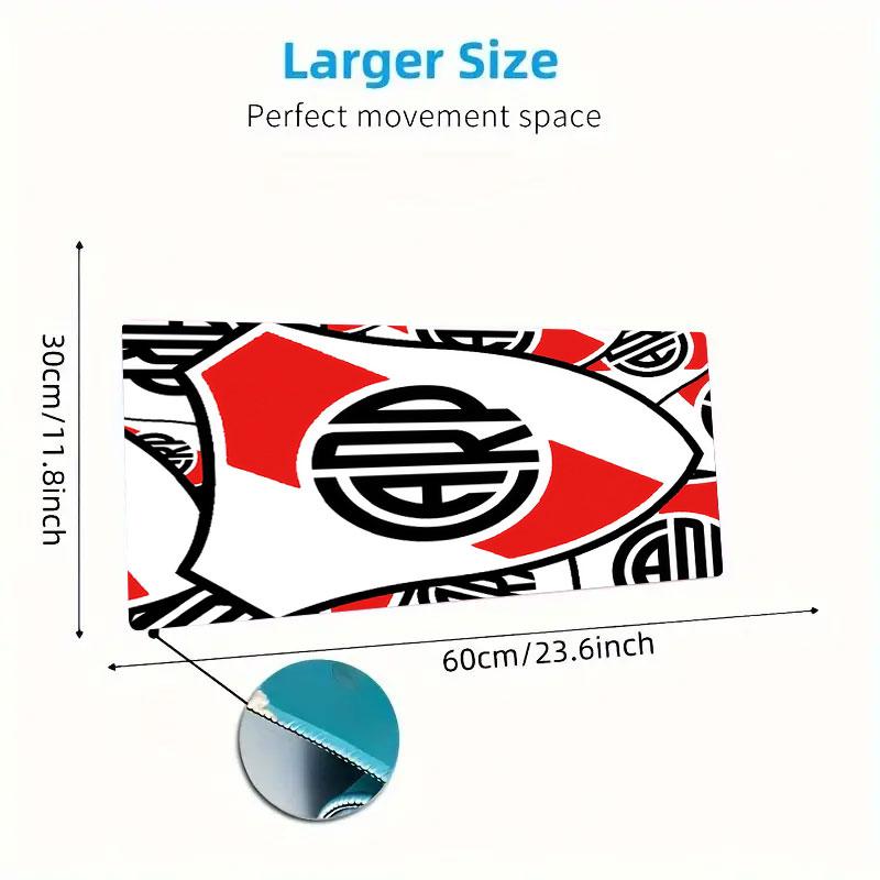 River Plate Mouse Pad, Large Gaming Desk Mat, Non-slip XXL Mousepad for Laptop & Tablet, Mini PC Playmat with Stitched Edges