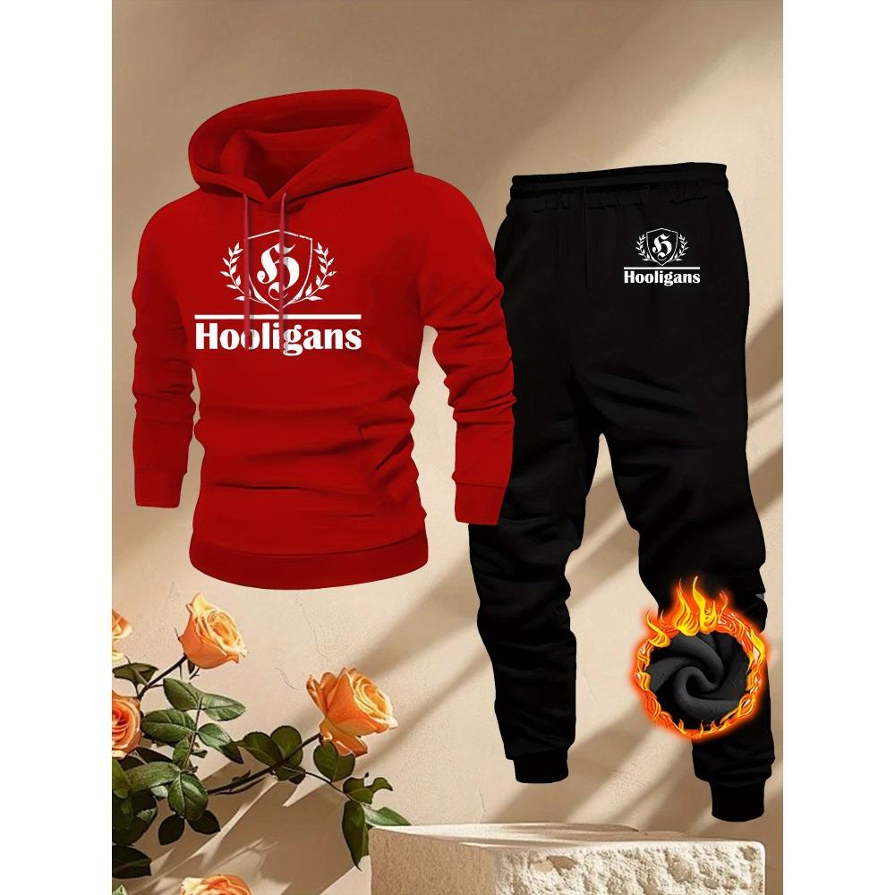 

Fashionable Men s Sports Suit, Fashionable Printed Hoodie Paired with Long Jogging Pants. XXL
