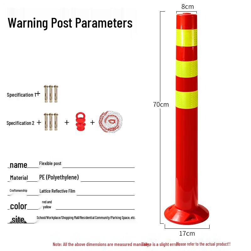 Reflective Elastic Traffic Barrier Post