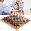3 in 1 MultiFunctional Folding Wooden Chess Checkers Board Game Portable Draughts Set