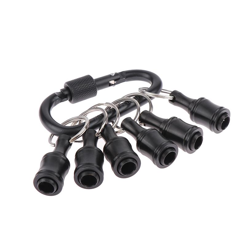 6Pcs/Set Bit Holder 1/4 Inch Hex Screwdriver Bits Holder Extension Bar Keychain Adapter Drill Bits Change Screw Bit Holder