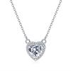 Simple Cubic Zirconia Love Jewelry Set Heart Shaped Necklace and Earrings Set Ins Fashion Accessories