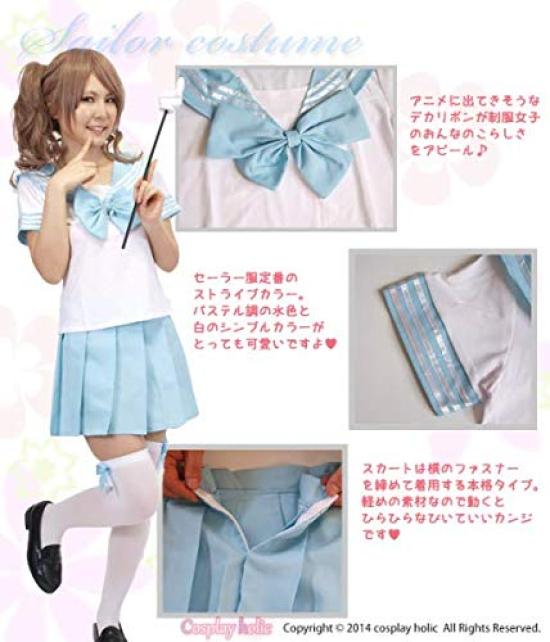 Sailor Short Mini 6 4 High School Cultural Small Large [Cosplayaholic] Suit, Cosplay, Sleeve, Skirt, Ribbon, Colors, Sizes, Uniform, JK, Girls,