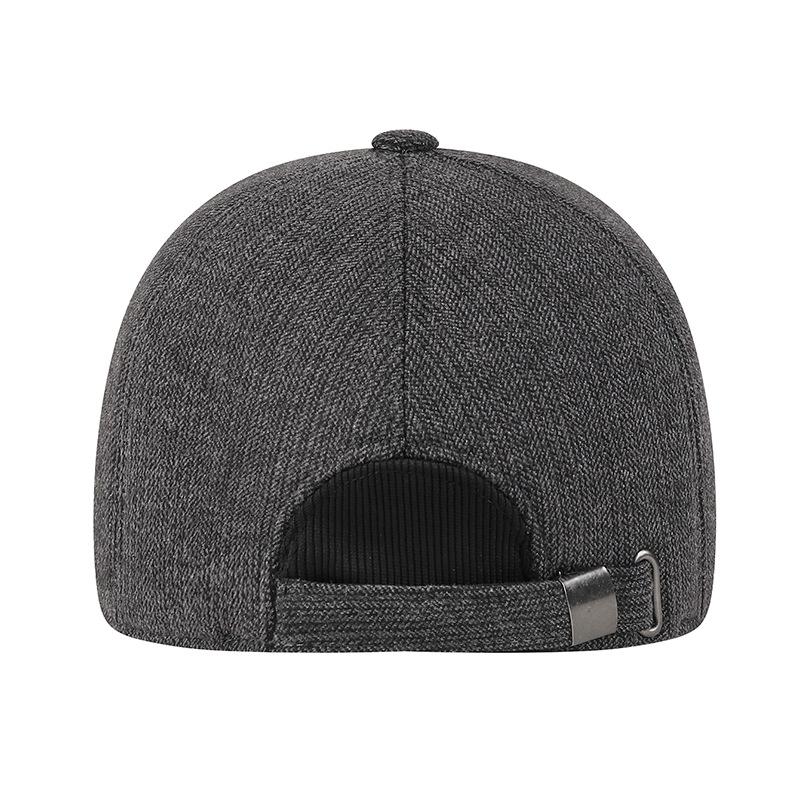 Mens Winter Warm Baseball Cap with Ear Flaps Simple Outdoor Dad Hat