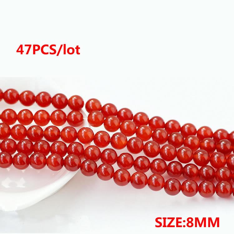 Red carnelian Natural Stone High quality Round Loose beads ball Smooth Onyx 4/6/8/10/12MM charm Jewelry bracelet Making DIY