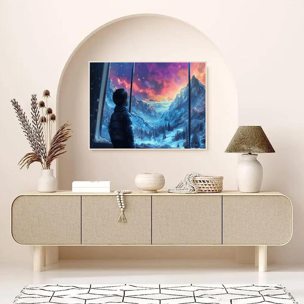DIY Diamond Painting Iceberg Outside The Window Cross Stitch Kit Mosaic Art Diamond Painting Full Circle/Square Diamond Home Decoration
