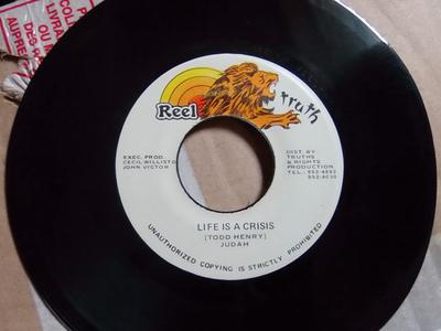 7inch Record JUDAH  Life Is A Crisis  Crisis NONE Reel Truth 1981 Jamaica Reggae Ska  Dub Used