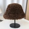 Female Thickened Teddy Fleece Curly Hair Bucket Hat Fashionable Winter Warm Hat Retro Curly Hair Basin Hat Versatile