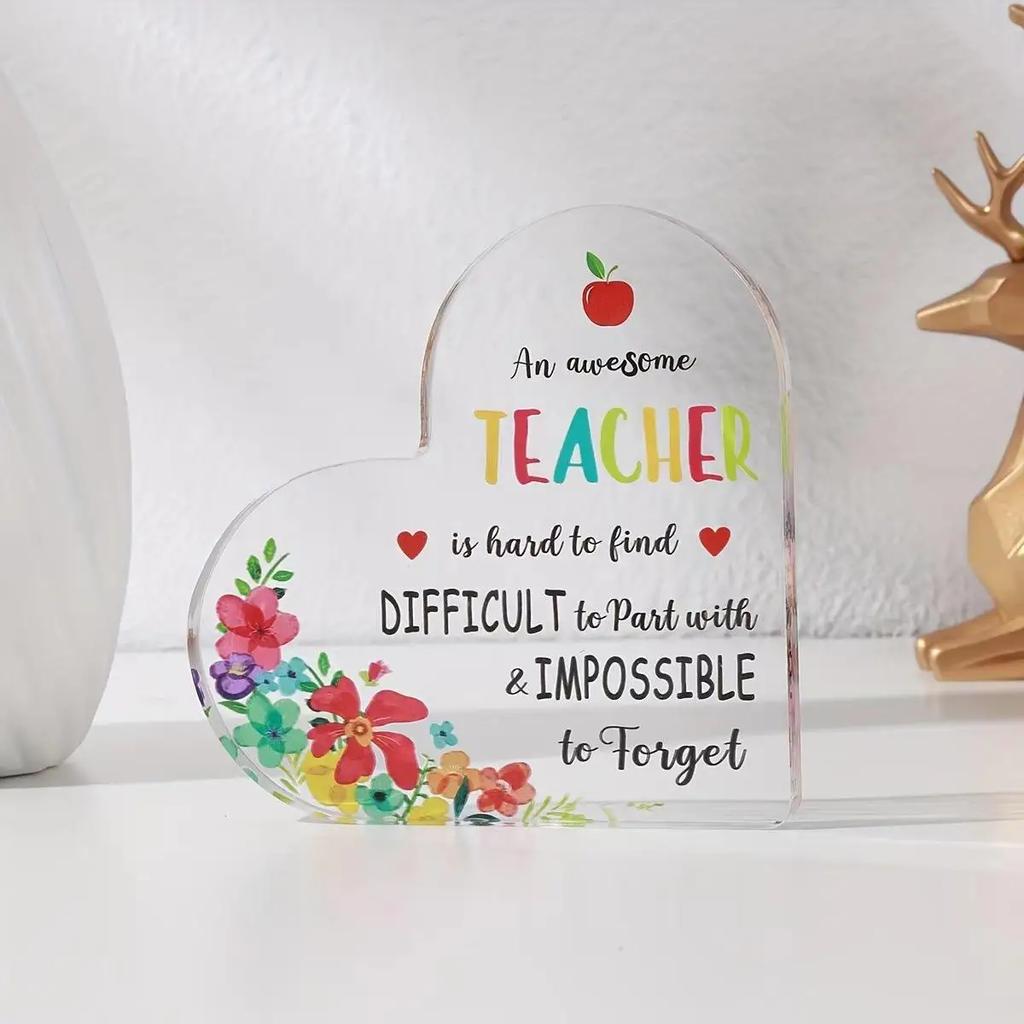 Heart Shape Acrylic Plaque Valentine's Day Gift Love Quote Keepsake for Wife Husband Couples Romantic Home Ornament
