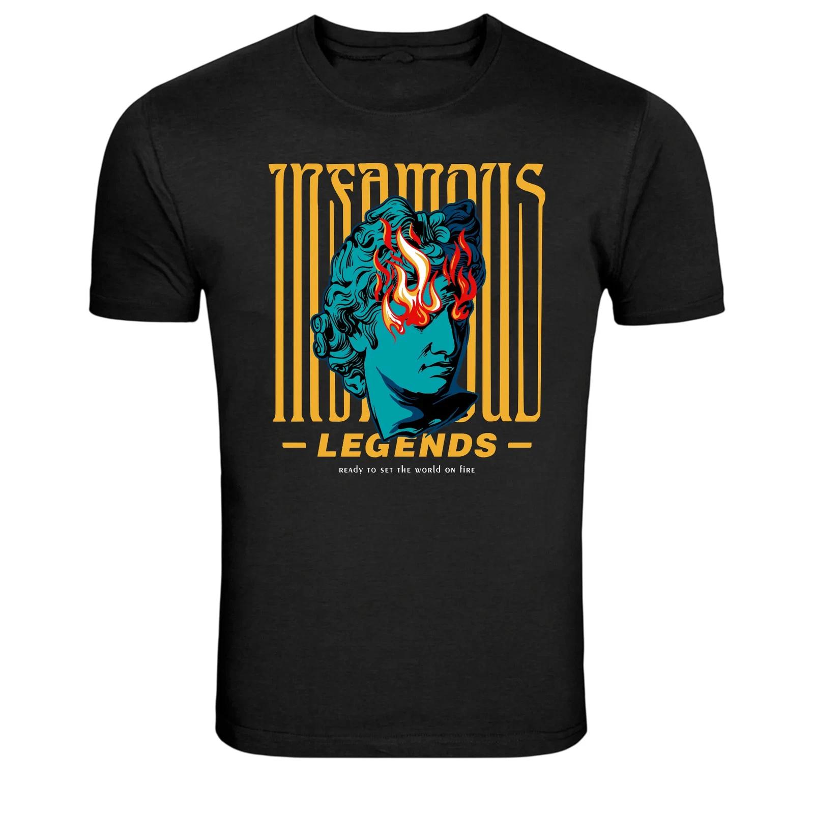 

Insane Legends Flaming Statue Graphic T-Shirt S