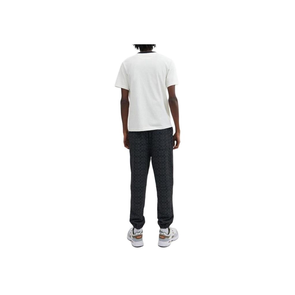 Coach Ss24 Logo Pattern Drawstring Cuffed Knit Joggers Men bottoms Charcoal-Gray CP979-R8E