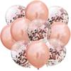 12 Inch Transparent Latex Rose Gold Paper Balloon Golden Rose Red Confetti Sequined Balloon Birthday Party Decoration