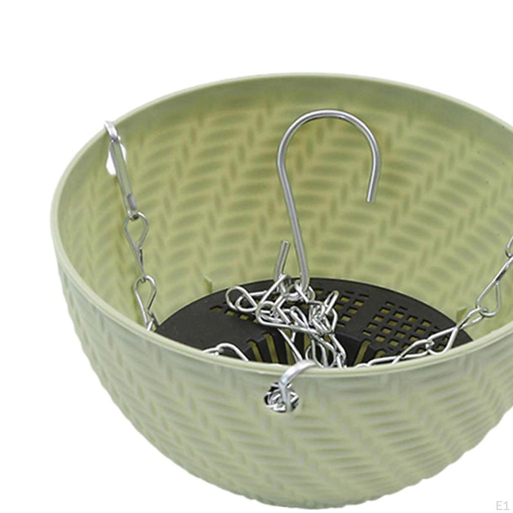 Hanging Baskets Flower Pots Garden Decor with Drainage Hole Plant Chain Hook, for