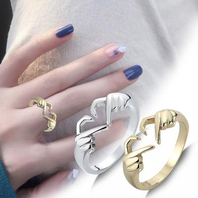 Bague rétro avec geste d'amour, style européen et main, montrez votre charme, bijoux, cadeaux d'anniversaire pour femmes