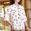 Women Blouse Chiffon Shirt Butterfly Three-quarter Sleeves Spring Summer Clothes Top Long Sleeve Women's Shirt Blusas Ropa De Mujer