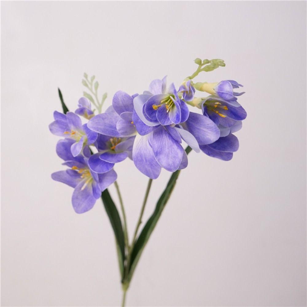 Realistic Artificial Freesia Flowers 2 Fork Simulation Whelan Flower  Wedding Party Decor
