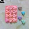 Silicone 12 Consecutive 6 Heart Shaped Chocolate Baking Mold Valentine's Day Candy Jelly DIY Cookie Cake Baking Tool