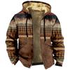 New Vintage Printed Casual Fashion Men'S Shirt Jacket Fleece Zipper Jacket