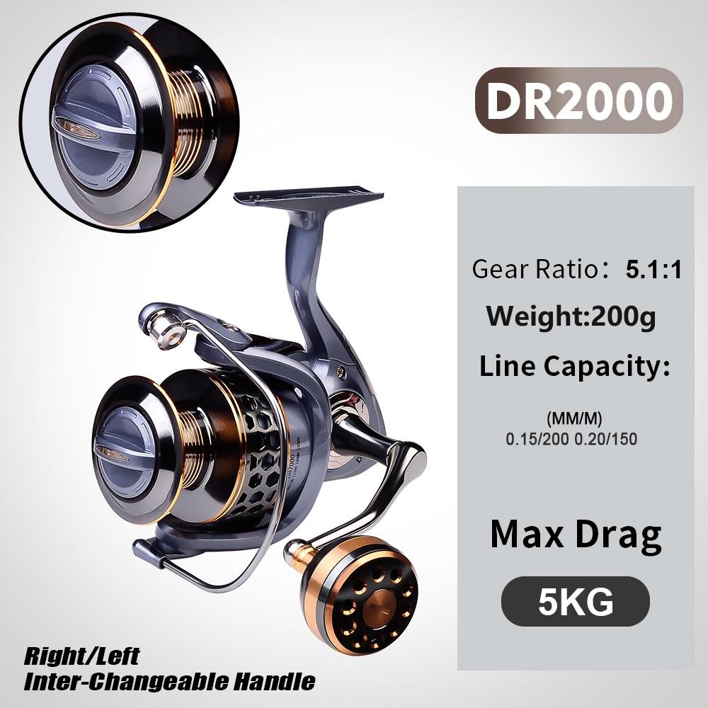 High Quality Max Drag 10KG Spool Fishing Reel Gear Ratio 5.2:1 Metal Casting Reel Bass for Saltwater High Speed Spinning Reel