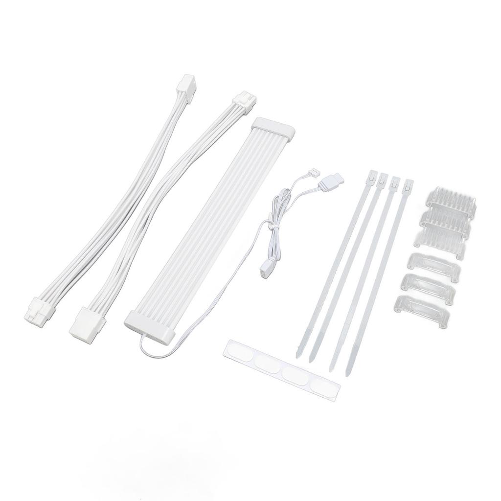 ARGB Extension Sleeved Cable Kit DIY 5V 3pin PSU Cable Synchronous RGB Dual 8 Pin GPU Cable