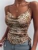 New summer models, printed deep V-neck suspenders for women, tight drawstring casual small vest for women