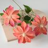 Artificial Clematis Flower 27.5" Long Stem Fake Silk Flower Branches with 3 Heads Blooms for Vase Indoor Home Table Decor Floral Arrangement