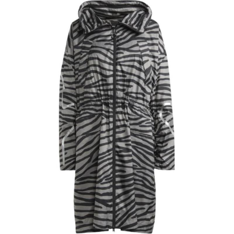 adidas by Stella McCartney Women s Zebra Print Hooded Long Parka Gray GU1609 XS