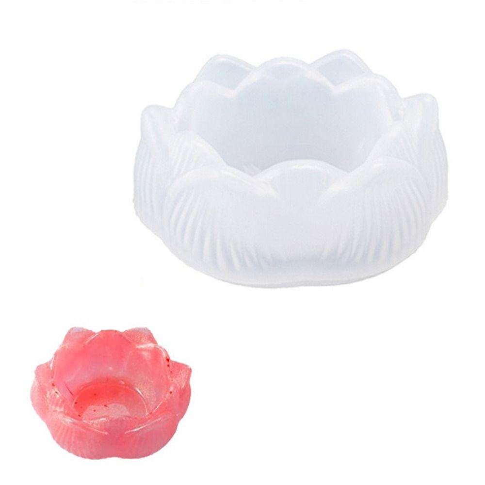 DIY Candle Holder Mold Silicone Candle Jar Mold Lotus Flower Silicone Mold  Home Decoration