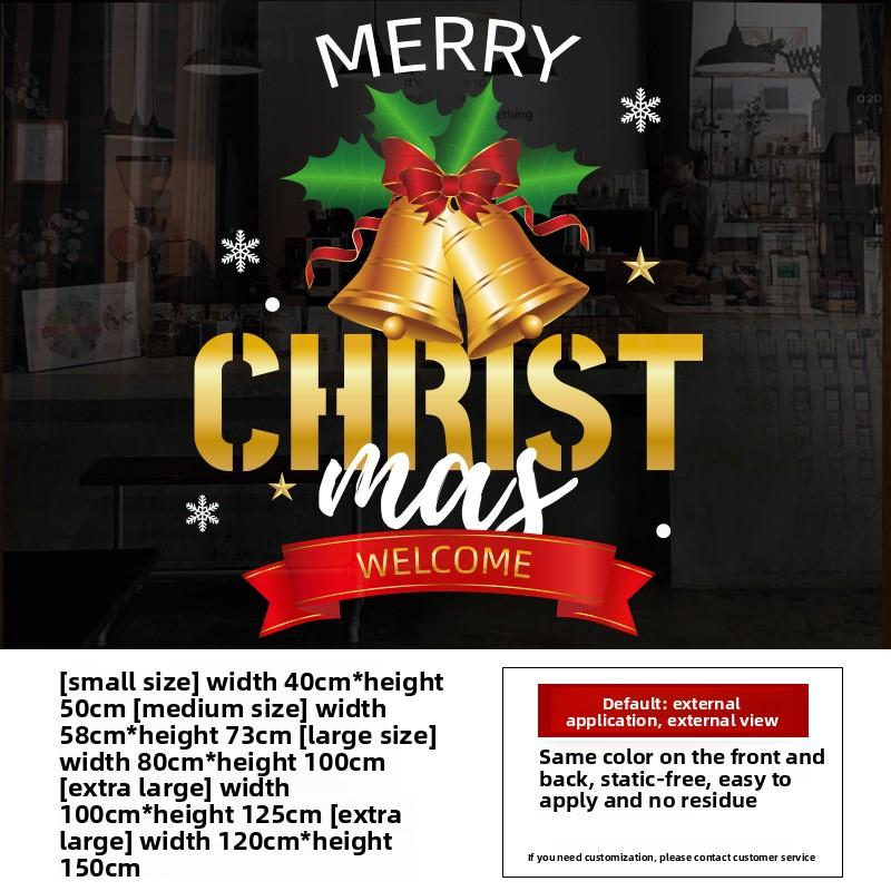 Christmas Decoration Festive Atmosphere Scene Arrangement Bell Stickers small