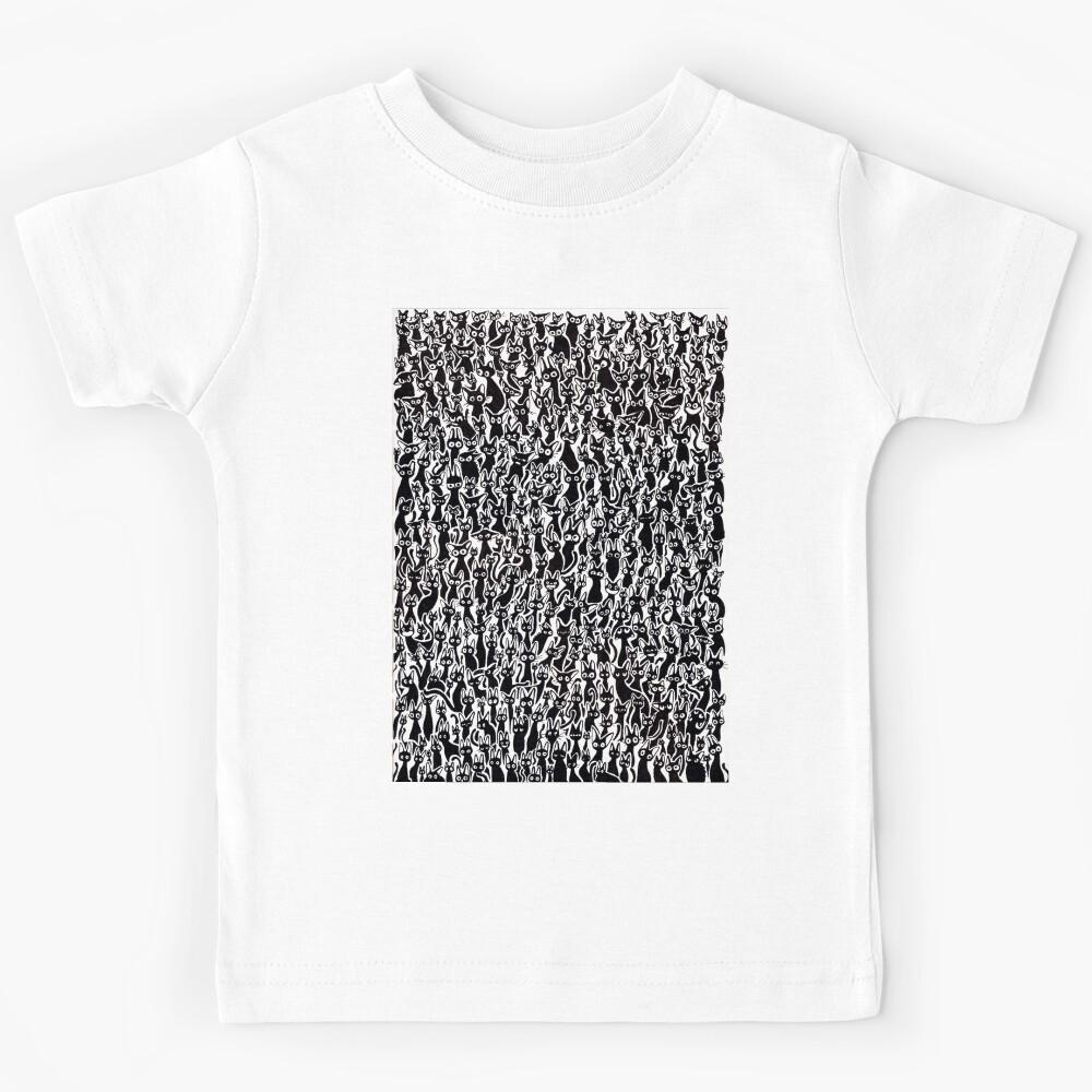 Black Cat Pattern Kids T-Shirt 160