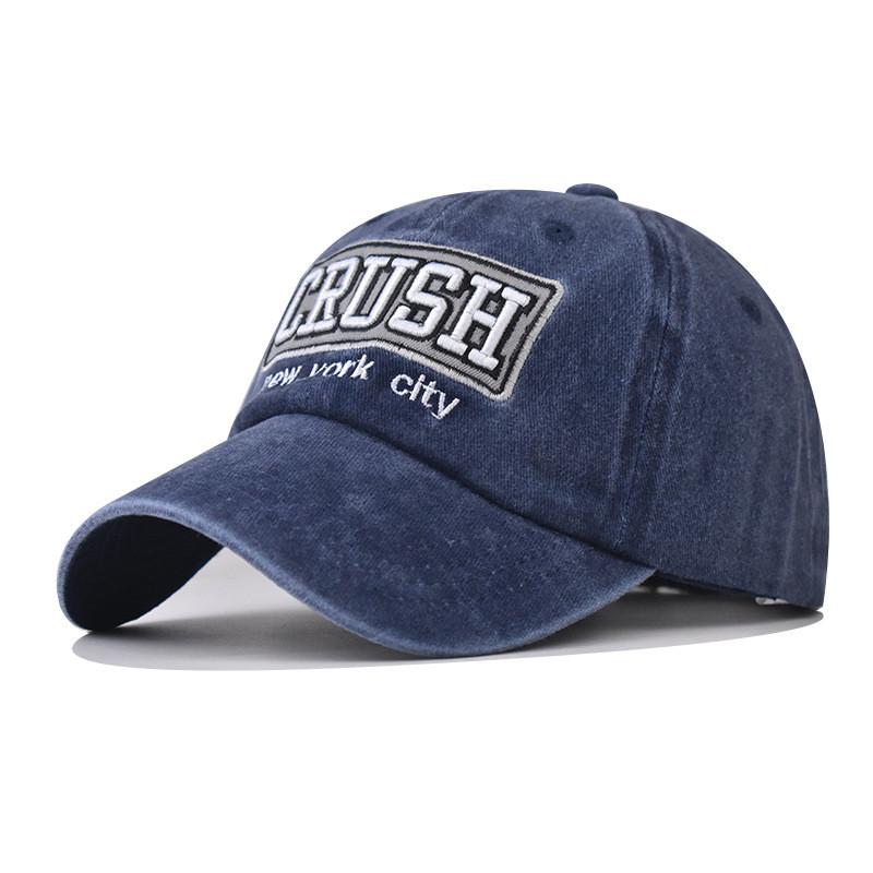 

Classic Wash Vintage Letter Baseball Cap With Adjustable Fit For Summer Outdoor Wear Темно-синій
